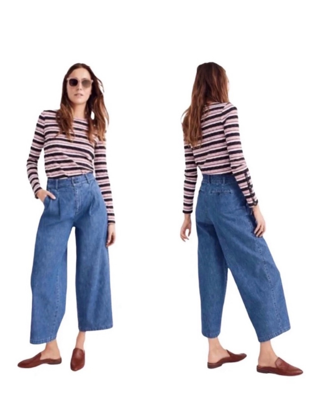 Madewell Wide Leg High-Rise Blue Denim Jeans - Women